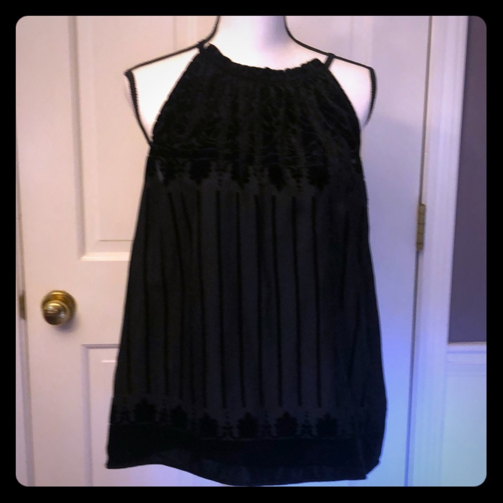 NWT Max Studio Black Halter Burnout velvet